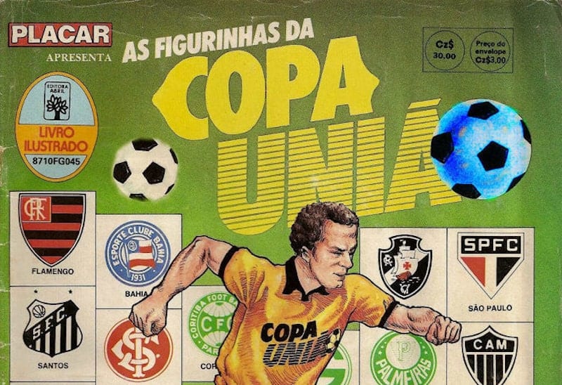 Detalhe da capa do álbum da Copa União 1987.