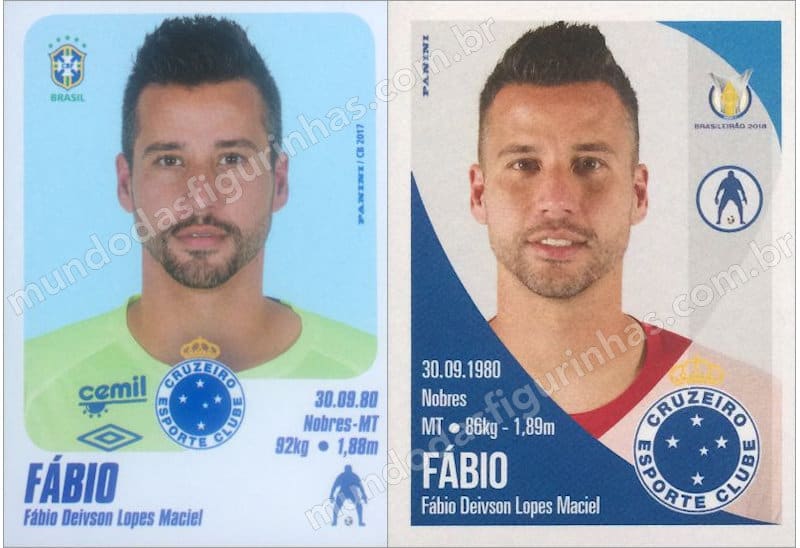Figurinhas do Fábio em 2017 e 2018.