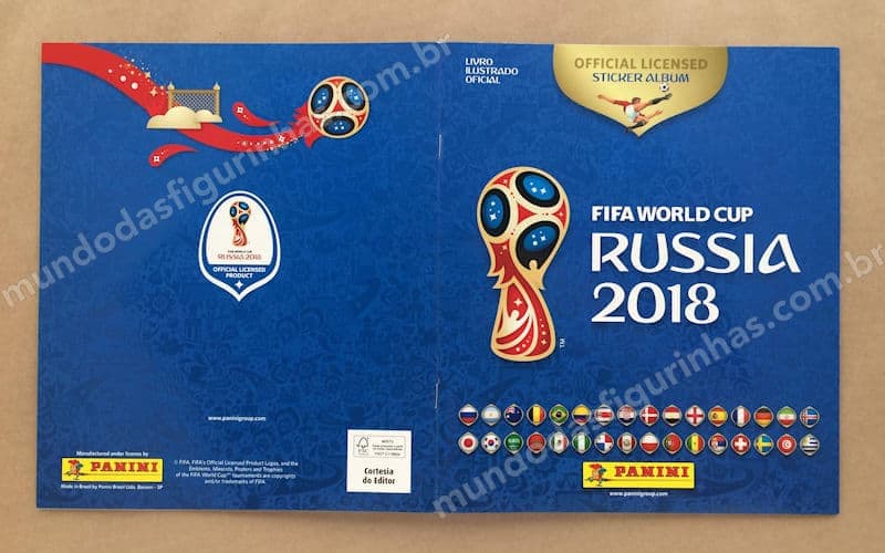 Capa do álbum azul da Copa 2018.