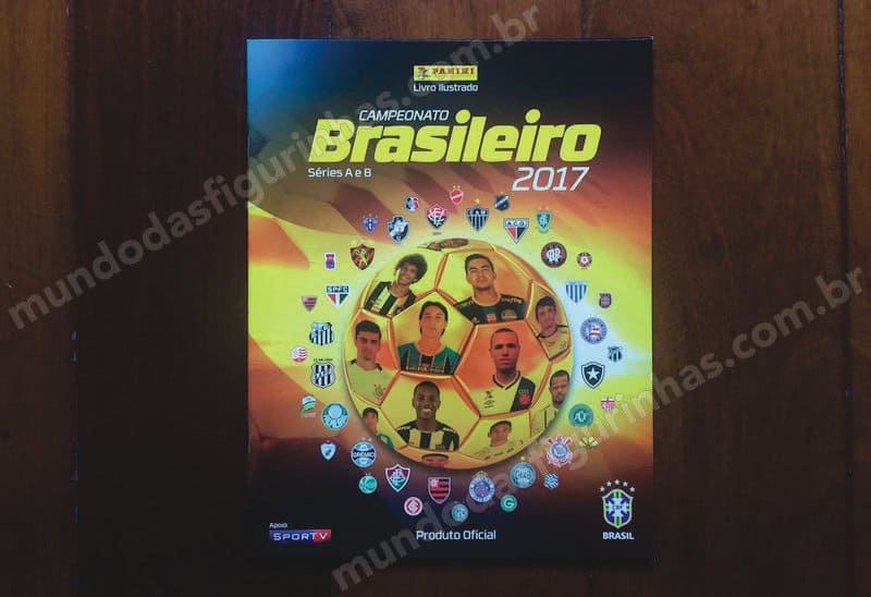 Capa brochura do álbum do Campeonato Brasileiro 2017 versão #1: destaque para o Geromel e o Luis Fabiano.