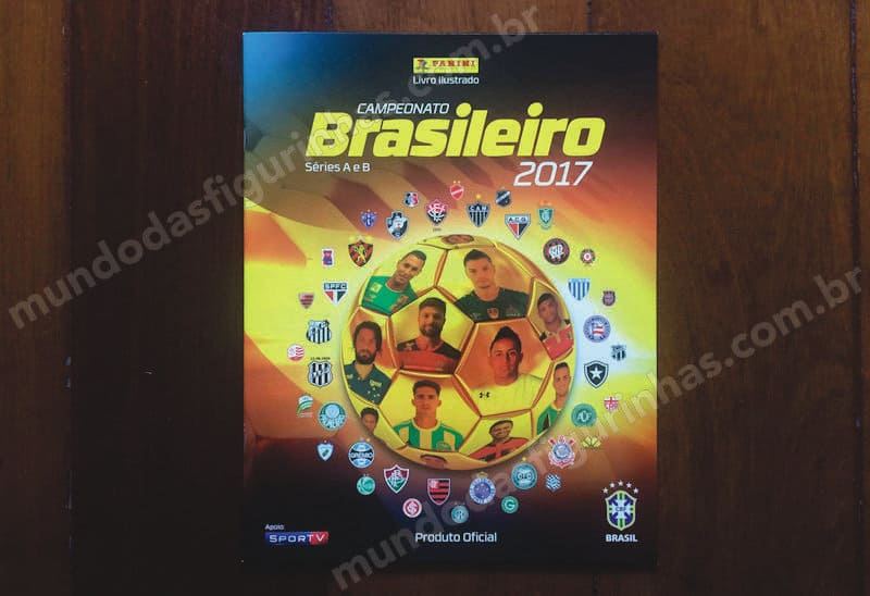 Capa brochura do álbum do Campeonato Brasileiro 2017 versão #3: destaque para o Diego e o Cueva.