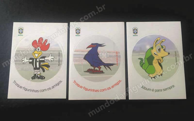 Campeonato Brasileiro 2017 - As figurinhas dos mascotes do Galo, do Paraná e do Luverdense.