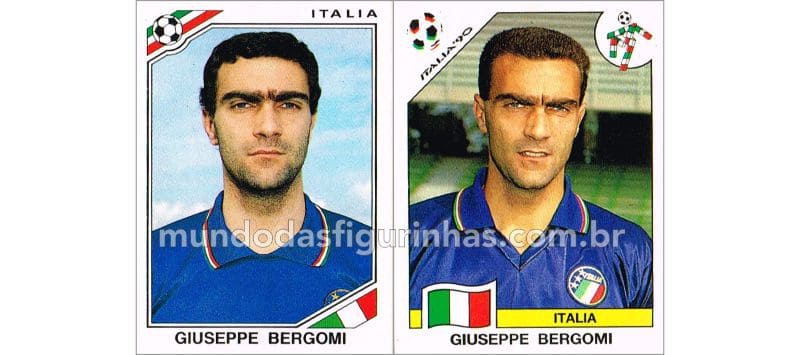 Figurinhas do Giuseppe Bergomi nos álbuns da Copa de 1986 e 1990.