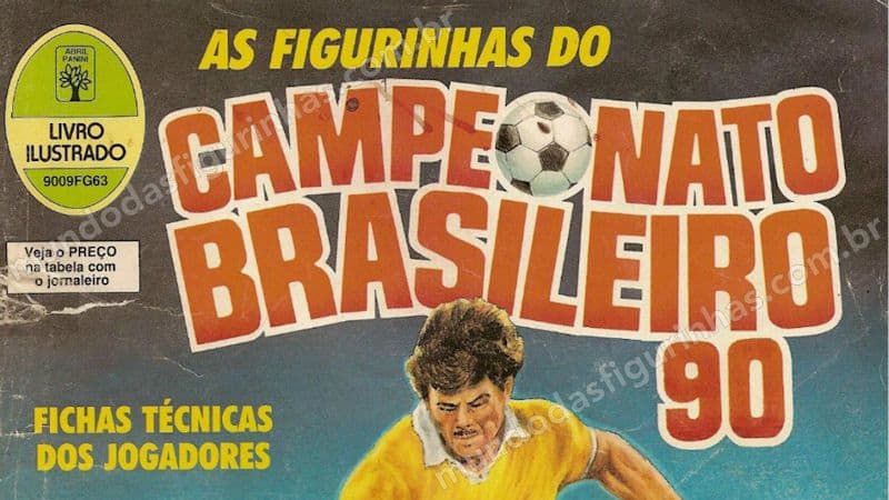 Detalle de la editorial en la portada del álbum del Campeonato Brasileño 90 (Abril Panini).