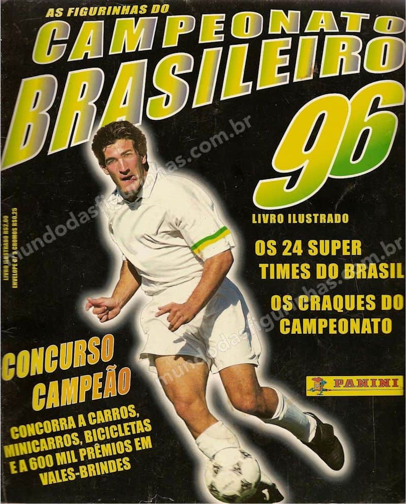 Capa do álbum do Campeonato Brasileiro 96, com o logotipo da Panini.