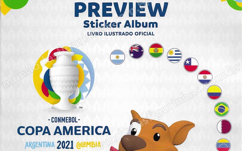 Detalhe da capa do album Copa América 2021 Preview.