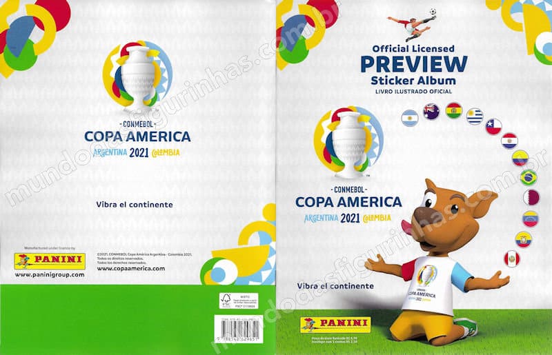 Capa e contracapa do álbum Copa América 2021 Preview.