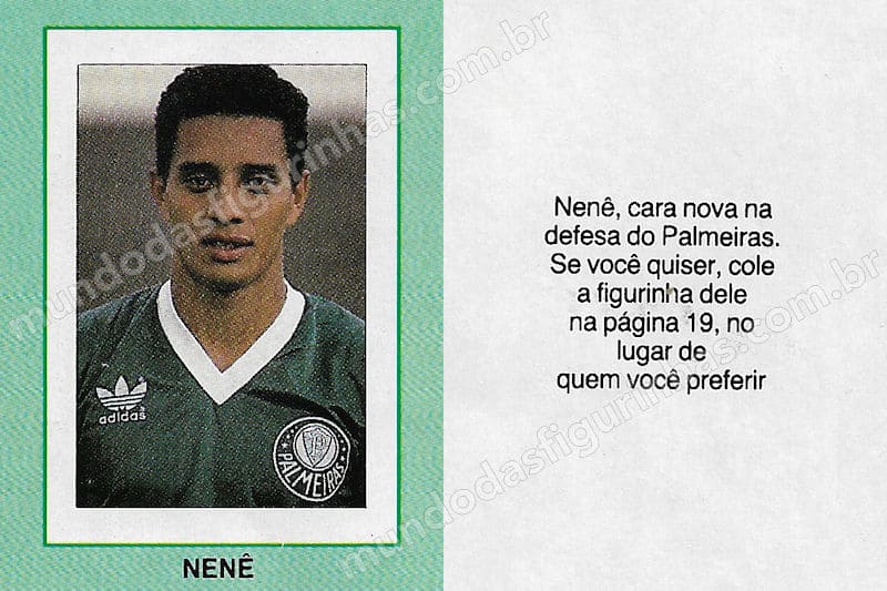 Nova figurinha com o jogador Nenê, do Palmeiras.
