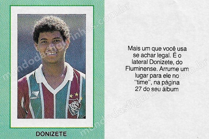 Nova figurinha com o jogador Donizete, do Fluminense.