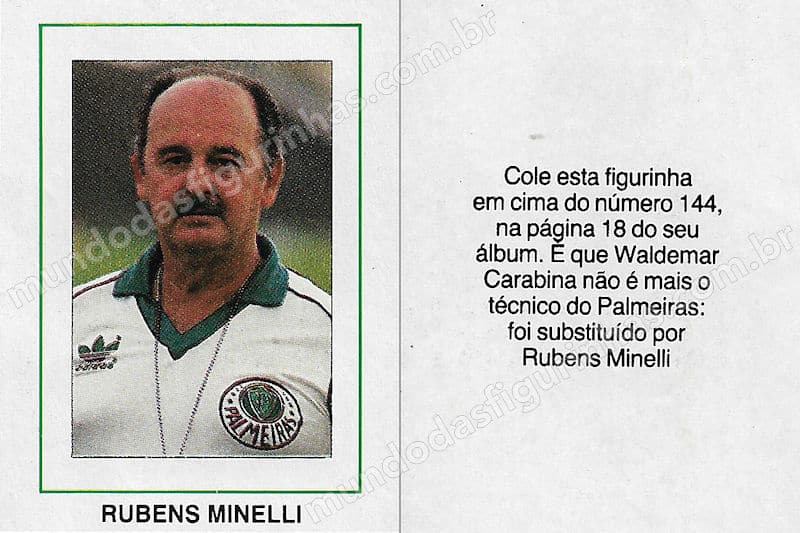 Figurinha 144 atualizada com o novo técnico do Palmeiras.