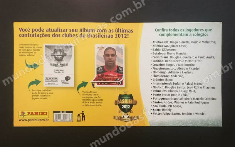 Encarte do kit de atualização do Campeonato Brasileiro 2012.