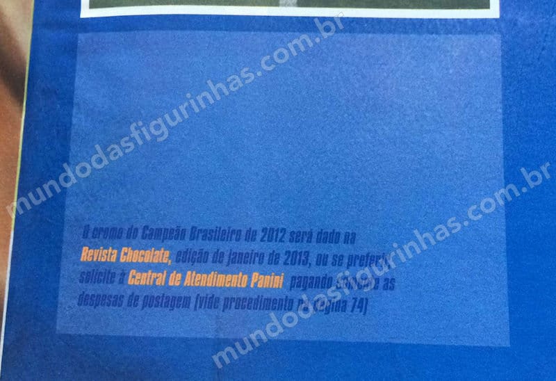 Página 5 do álbum do Campeonato Brasileiro 2012: onde colar a figurinha do campeão da Série A.