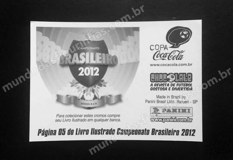 Verso da figurinha do Fluminense, campeão da Série A de 2012.