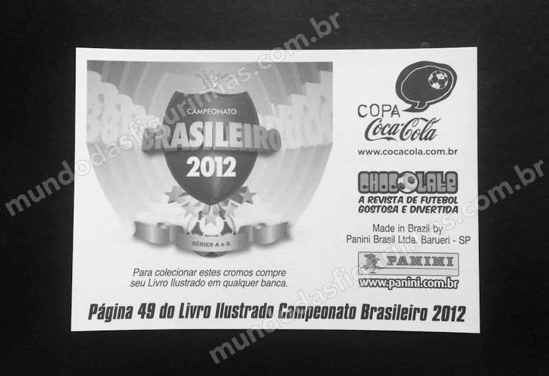 Verso da figurinha do Goiás, campeão da Série B de 2012.