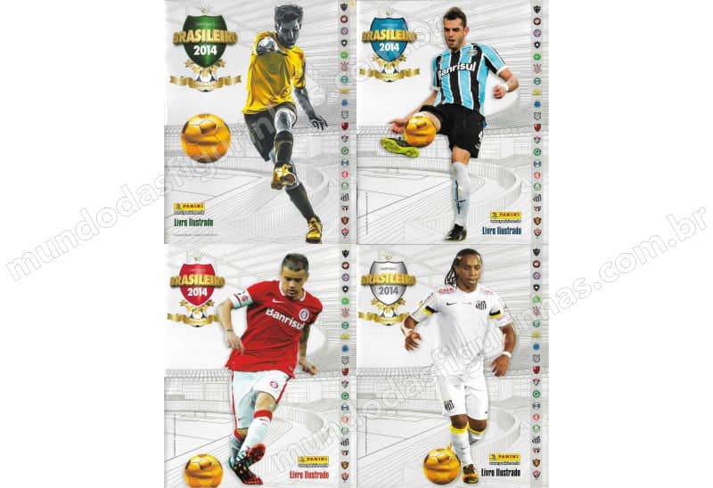 As quatro capas do álbum do Campeonato Brasileiro 2014.