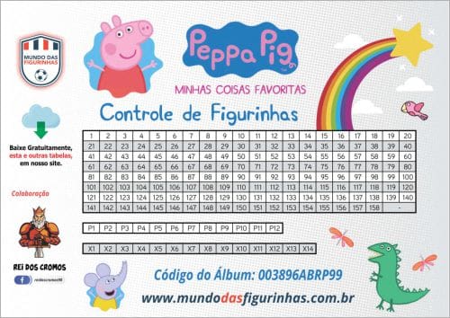 Controle de figurinhas do álbum PEPPA PIG - MINHAS COISAS FAVORITAS